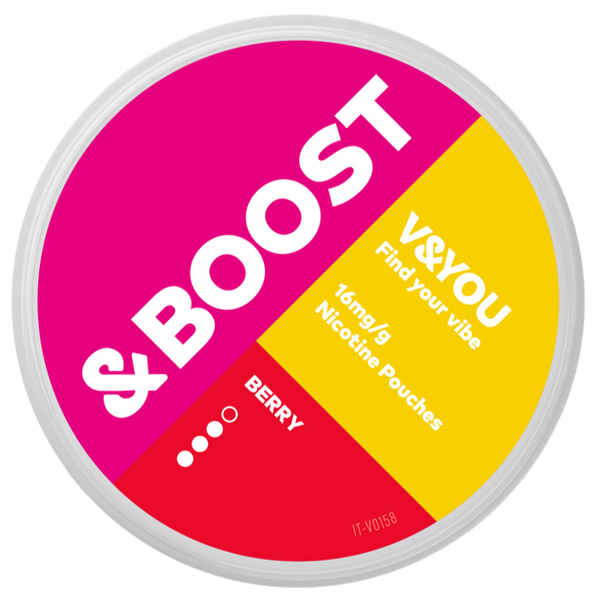 V&YOU &Boost Berry Slim 16mg All White Snus