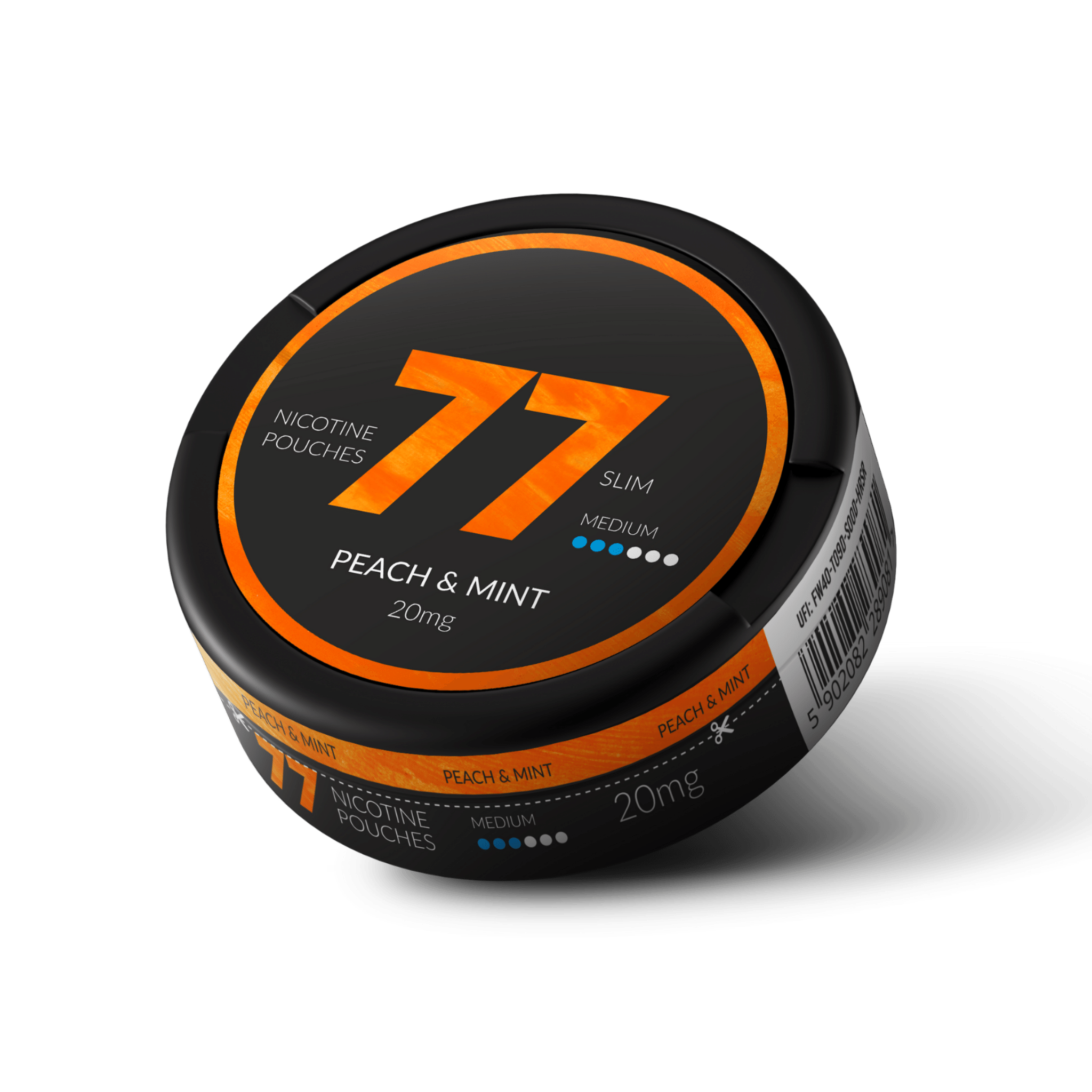 77 Peach Mint Slim Medium All White Snus