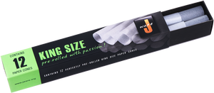 JWare 12 Pack White King Size 109/26 mm Pre Rolled Cones