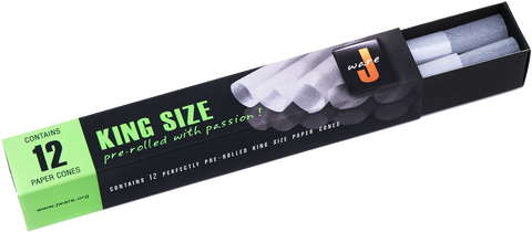 JWare 12 Pack White King Size 109/26 mm Pre Rolled Cones