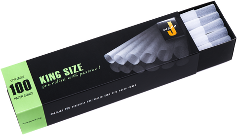 JWare 100 Pack White King Size 109/24 mm Pre Rolled Cones