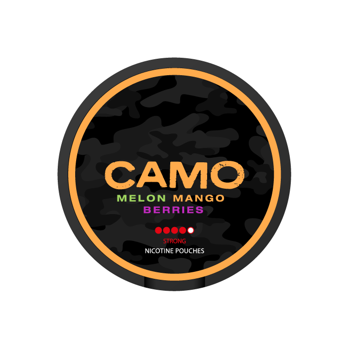 CAMO Melon Mango Berries Slim Strong All White Snus