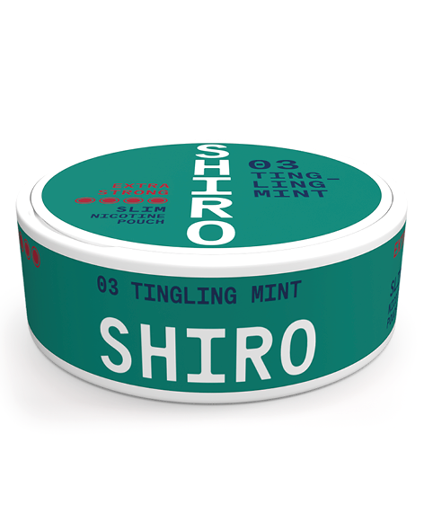 SHIRO 03 Tingling Mint Slim Extra Strong All White Snus