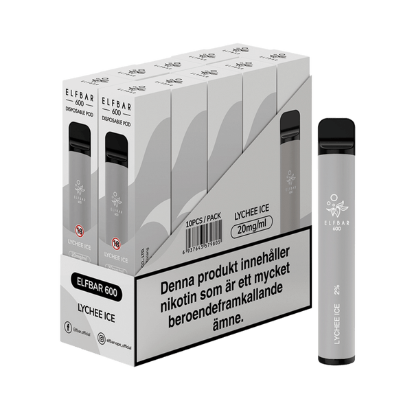 ELF BAR 600 Lychee Ice Engångs Vape (600 Puffar)