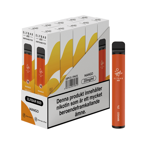 ELF BAR 600 Mango Engångs Vape (600 Puffar)