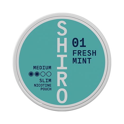 SHIRO 01 Fresh Mint Slim Medium All White Snus