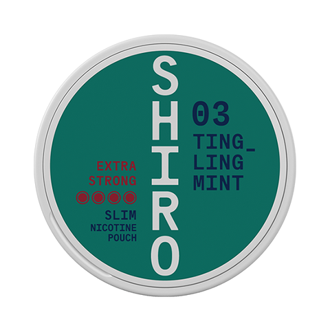 SHIRO 03 Tingling Mint Slim Extra Strong All White Snus