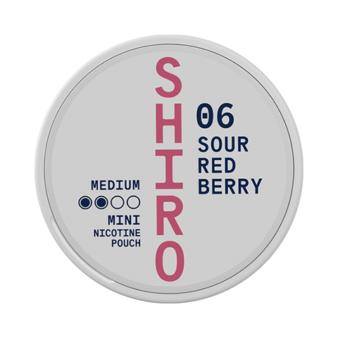 SHIRO 06 Sour Red Berry Mini Medium All White Snus