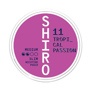 SHIRO 11 Tropical Passion Medium Slim All White Snus