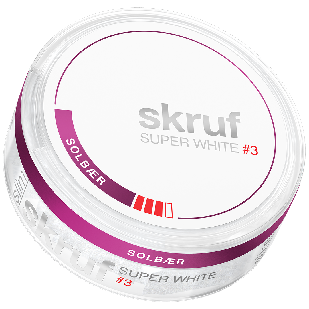 skruf Super White #3 Solbær Slim All White Snus