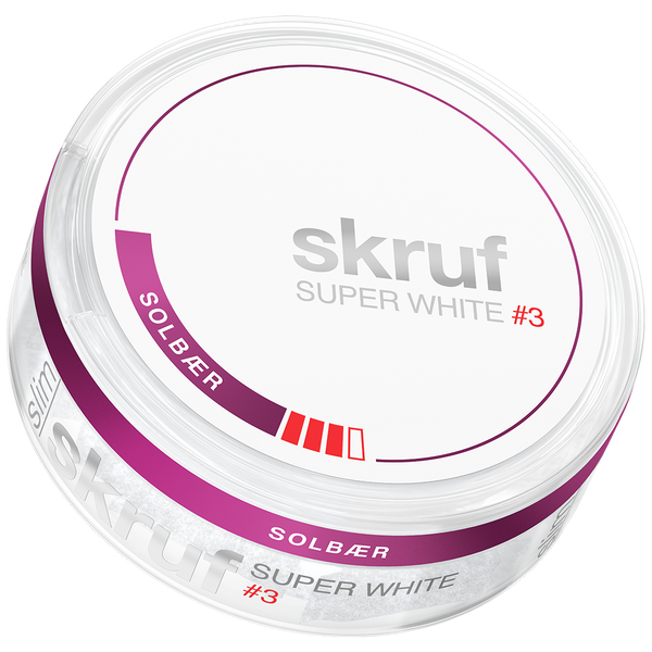 skruf Super White #3 Solbær Slim All White Snus