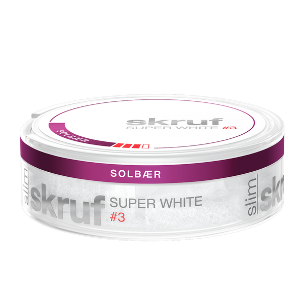 skruf Super White #3 Solbær Slim All White Snus