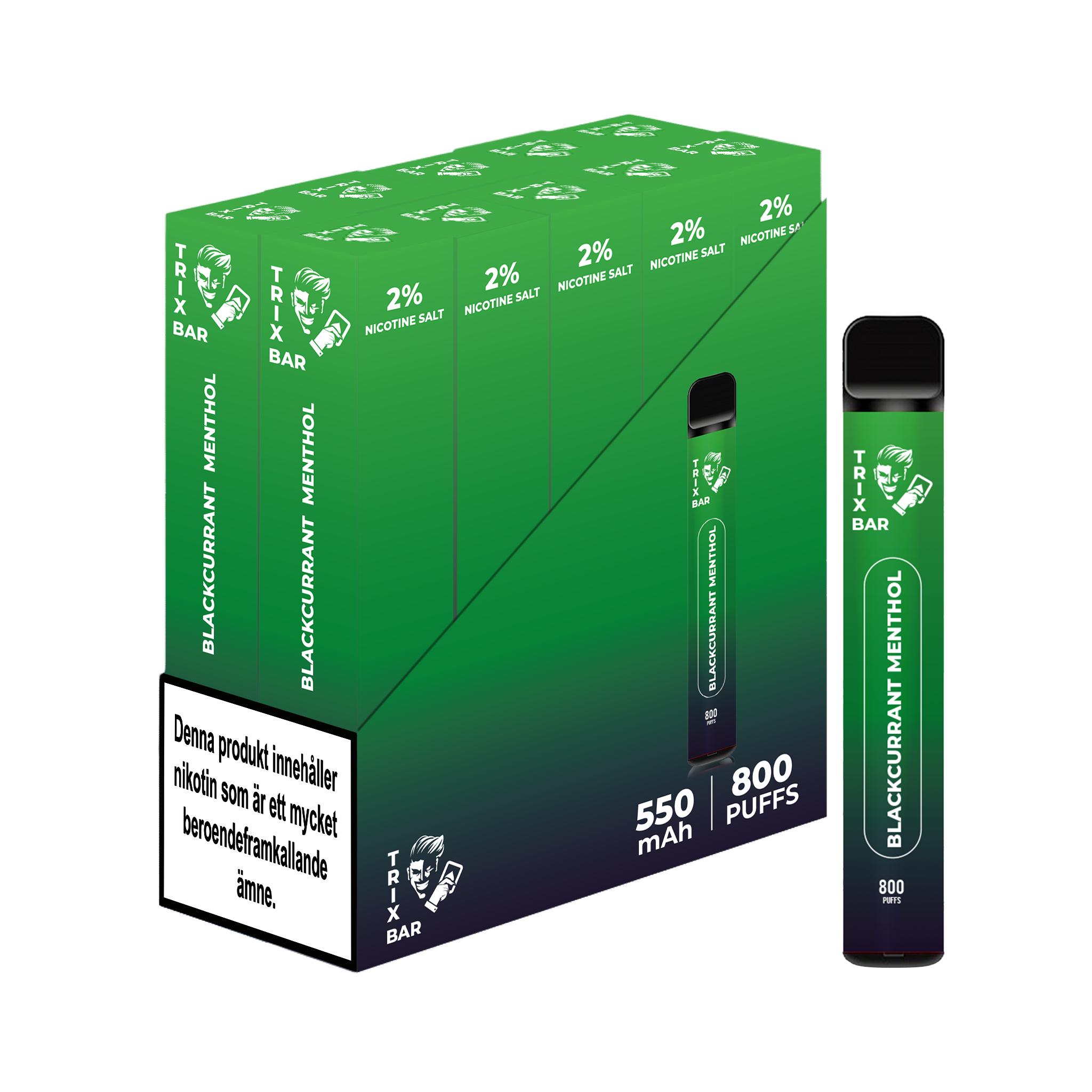 Trix Bar 800 Blackcurrant Menthol Engångs Vape