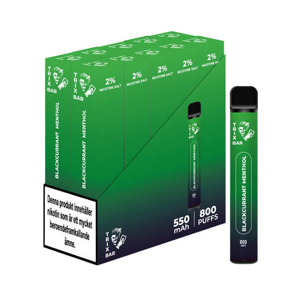 Trix Bar 800 Blackcurrant Menthol Engångs Vape