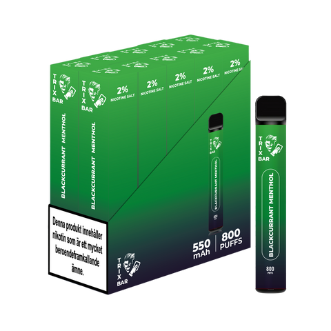 Trix Bar 800 Blackcurrant Menthol Engångs Vape