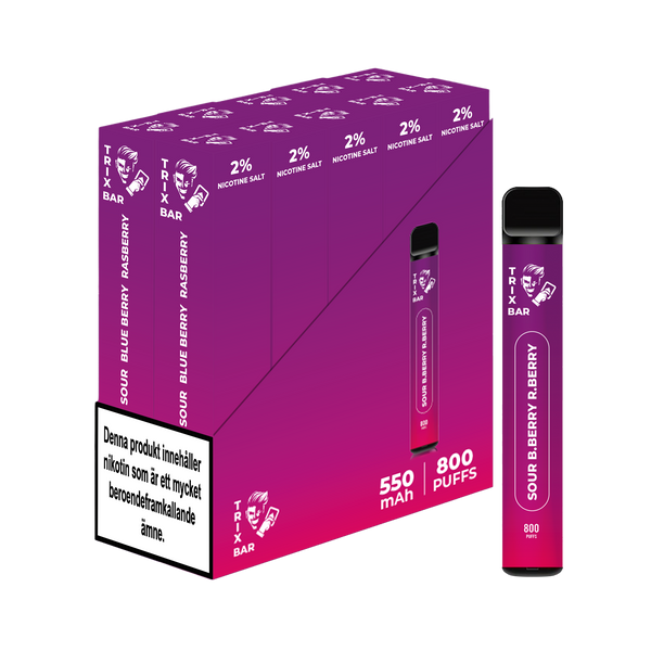 Trix Bar 800 Sour Blueberry Raspberry Engångs Vape